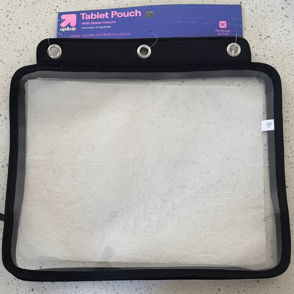 Black Tablet Sleeve with Clear Front